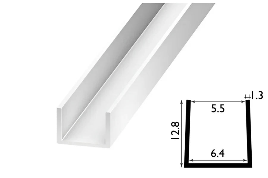 PVC U Channel Black & White Rigid Plastic TW Profile Edge Trim