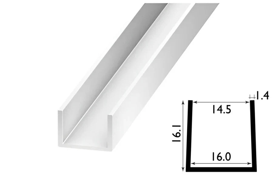 PVC U Channel Black & White Rigid Plastic TW Profile Edge Trim