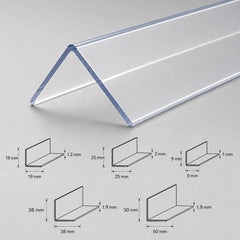 PVC Corner Angle Trim Transparent Edge Protector_All Dimensions Image