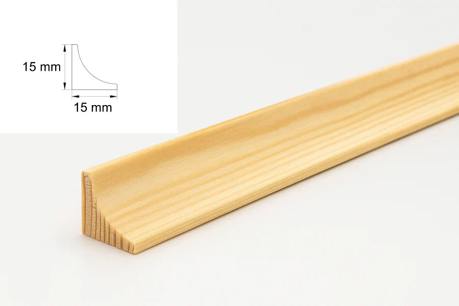 Pine Wood Natural Moulding Scotia Trim Decorative Skirting Edge Strip