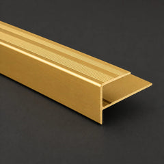 15 x 22mm Push-In Anodised Aluminium Stair Nosing Edge Trim Availabe in Gold Color