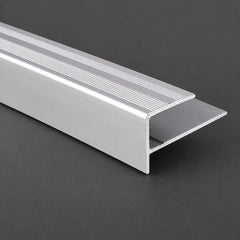 15 x 22mm Push-In Anodised Aluminium Stair Nosing Edge Trim Availabe in Silver Color