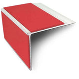 Red NSL27 75mm DDA Compliant Aluminium Non Slip Stair Nosing Edge Trim With Pvc Insert