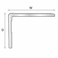 50 x 30mm Retro Fit Aluminium Stair Nosing Edge Trim Dimension