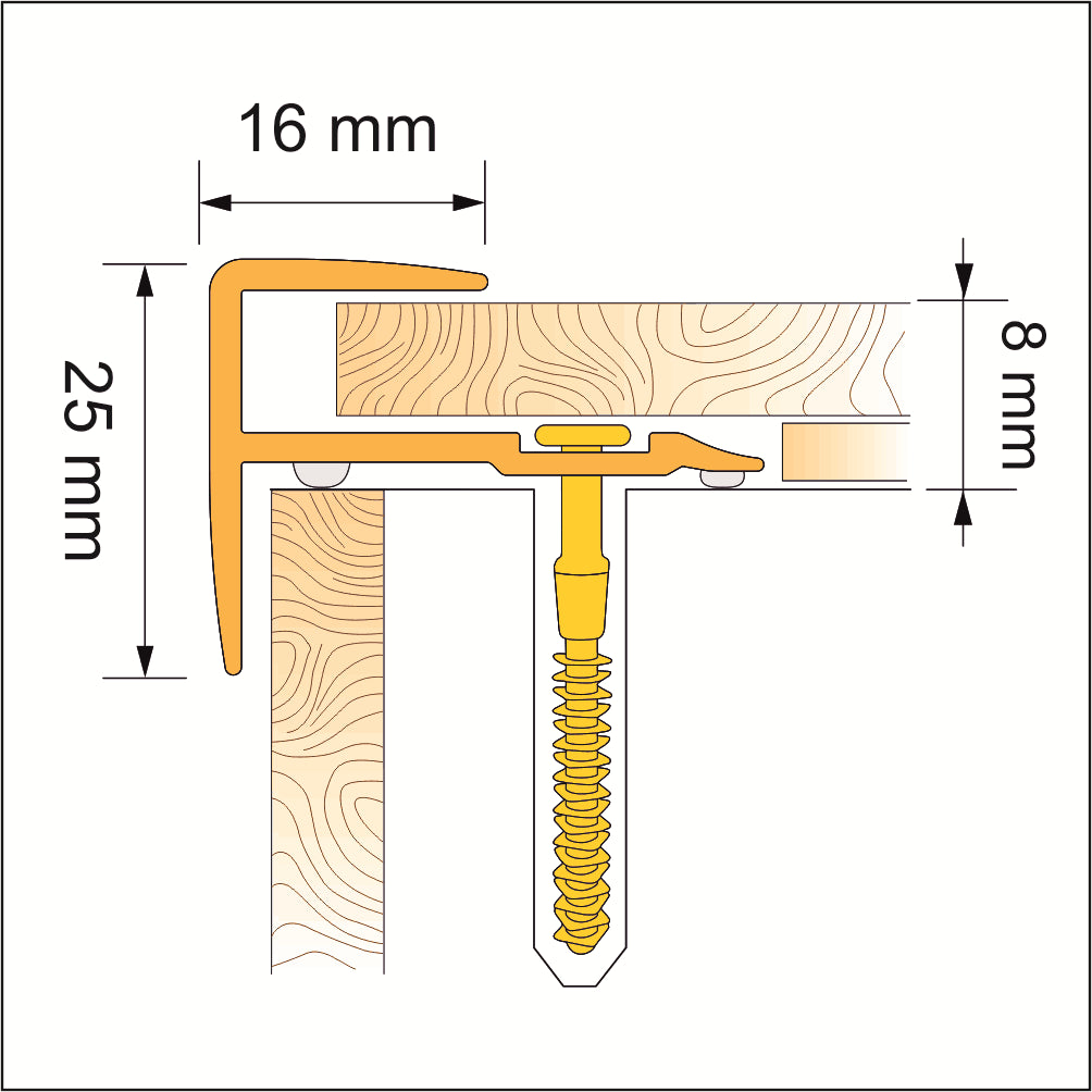  Push-In Pvc Wood Effect Stair Nosing