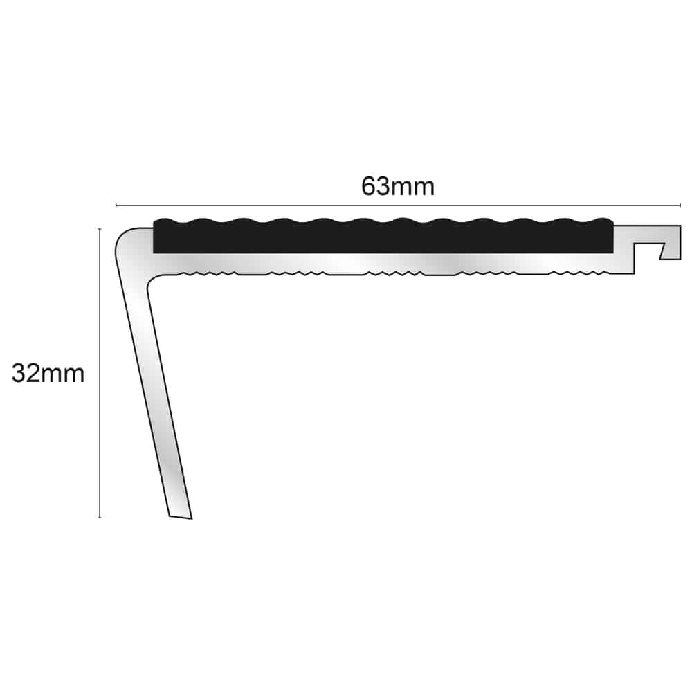 63 x 32mm – Tredsafe Non Slip Stair Nosing