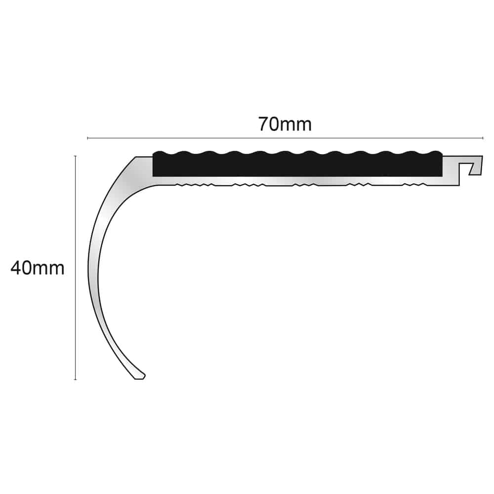 70 x 40mm – Tredsafe Non Slip Stair Nosing