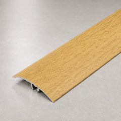 50mm Heavy Duty Aluminium Threshold Strip No Visible Screws Wood effect In Sandy Oak Color