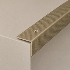 35 x 35mm Screw-Fix Aluminium Stair Nosing Available In Champagne Color