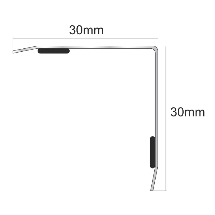 Stainless Steel Angle Wall Cladding Corner - 30x30mm - StairNosingUK