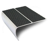 NSL29 Tredsafe Black Aluminium Non Slip Stair Nosing Edge Trim With PVC Insert