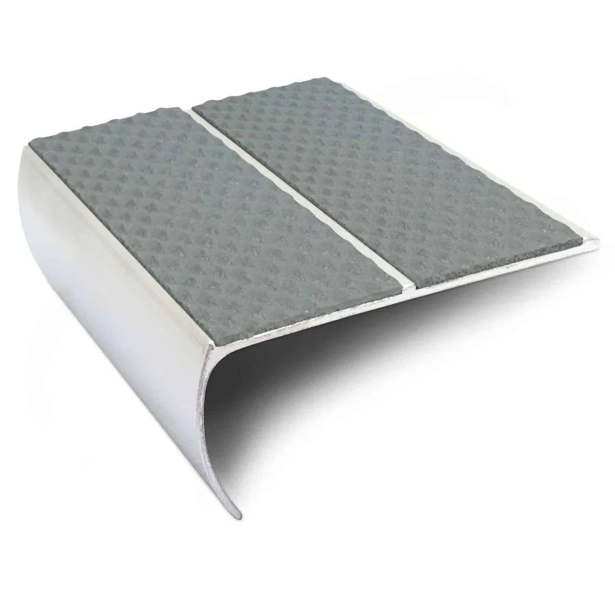 NSL29 Tredsafe Dolphin Grey Aluminium Non Slip Stair Nosing Edge Trim With PVC Insert