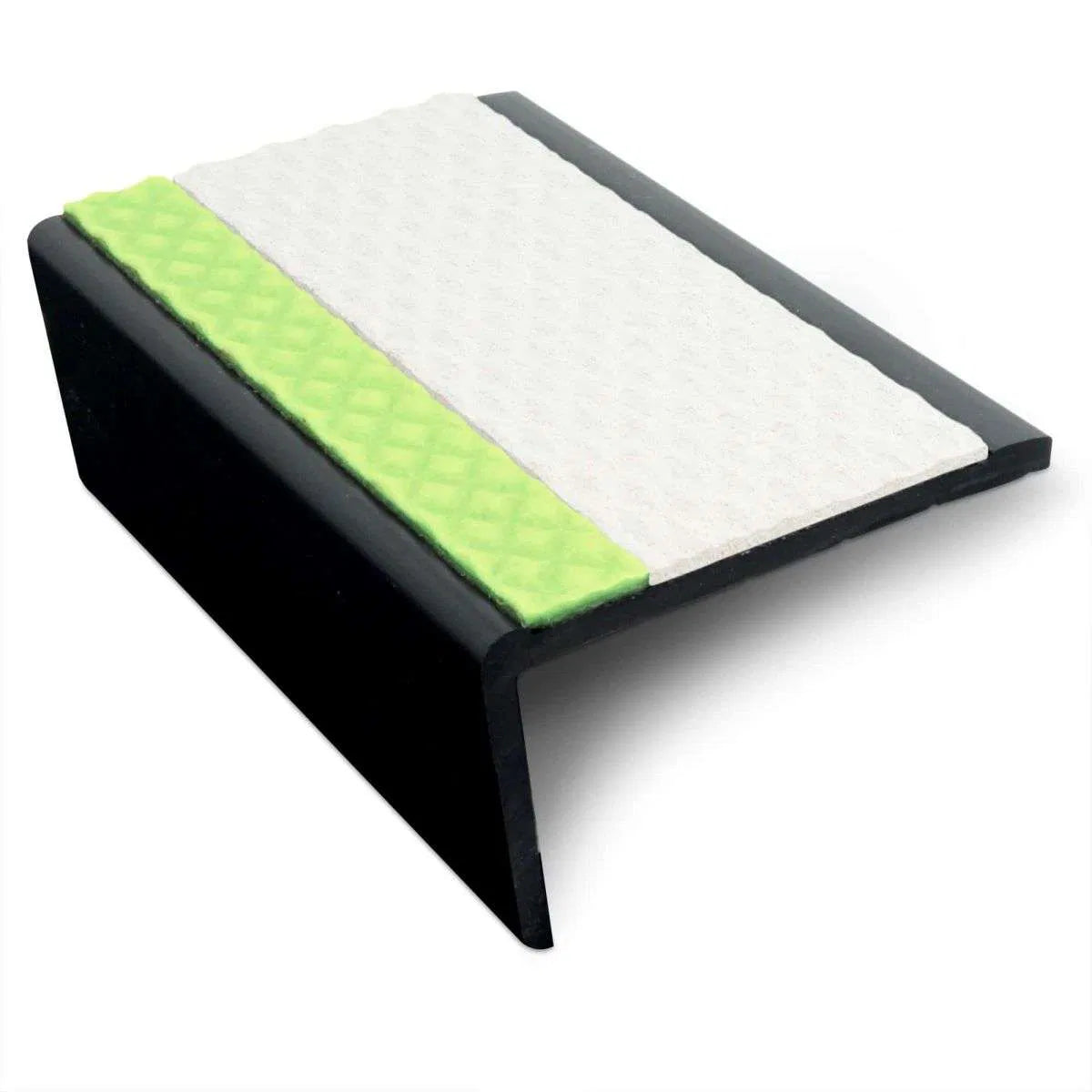 White ASR Tredsafe Non-Slip Aluminator Slimline PVC Stair Nosing