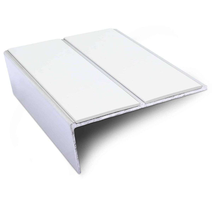 White Aluminium Non Slip Stair Nosing - NSL10 (85 x 32mm) - StairNosingUK