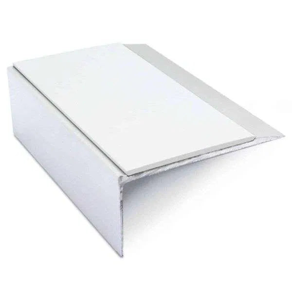 White Aluminium Non Slip Stair Nosing - NSL15 (66 x 32mm) - StairNosingUK