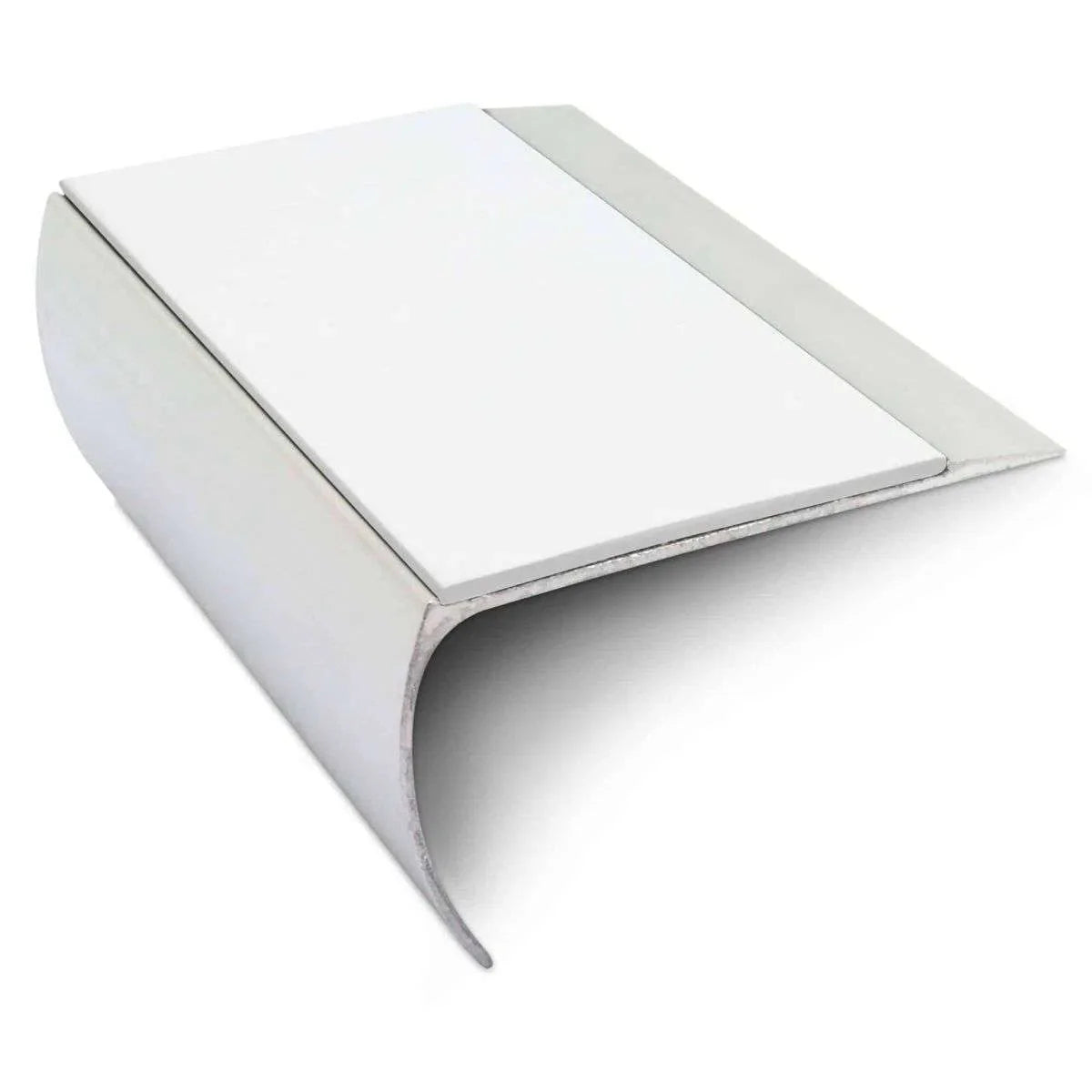 White Aluminium Non Slip Stair Nosing - NSL25 (69 x 40mm) - StairNosingUK