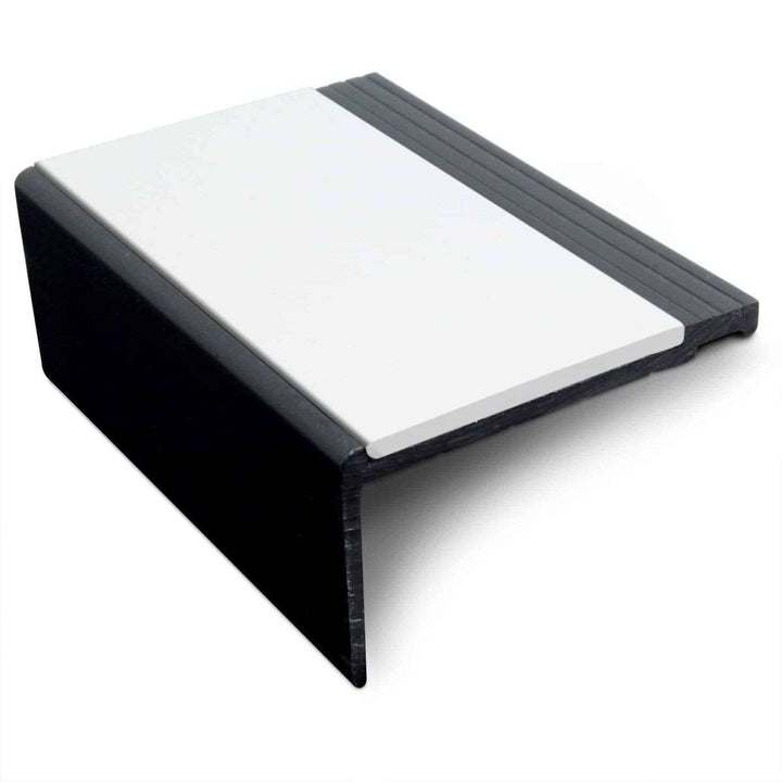 White NHP Heavy Duty Hard Nose PVC Non Slip Stair Nosing - StairNosingUK
