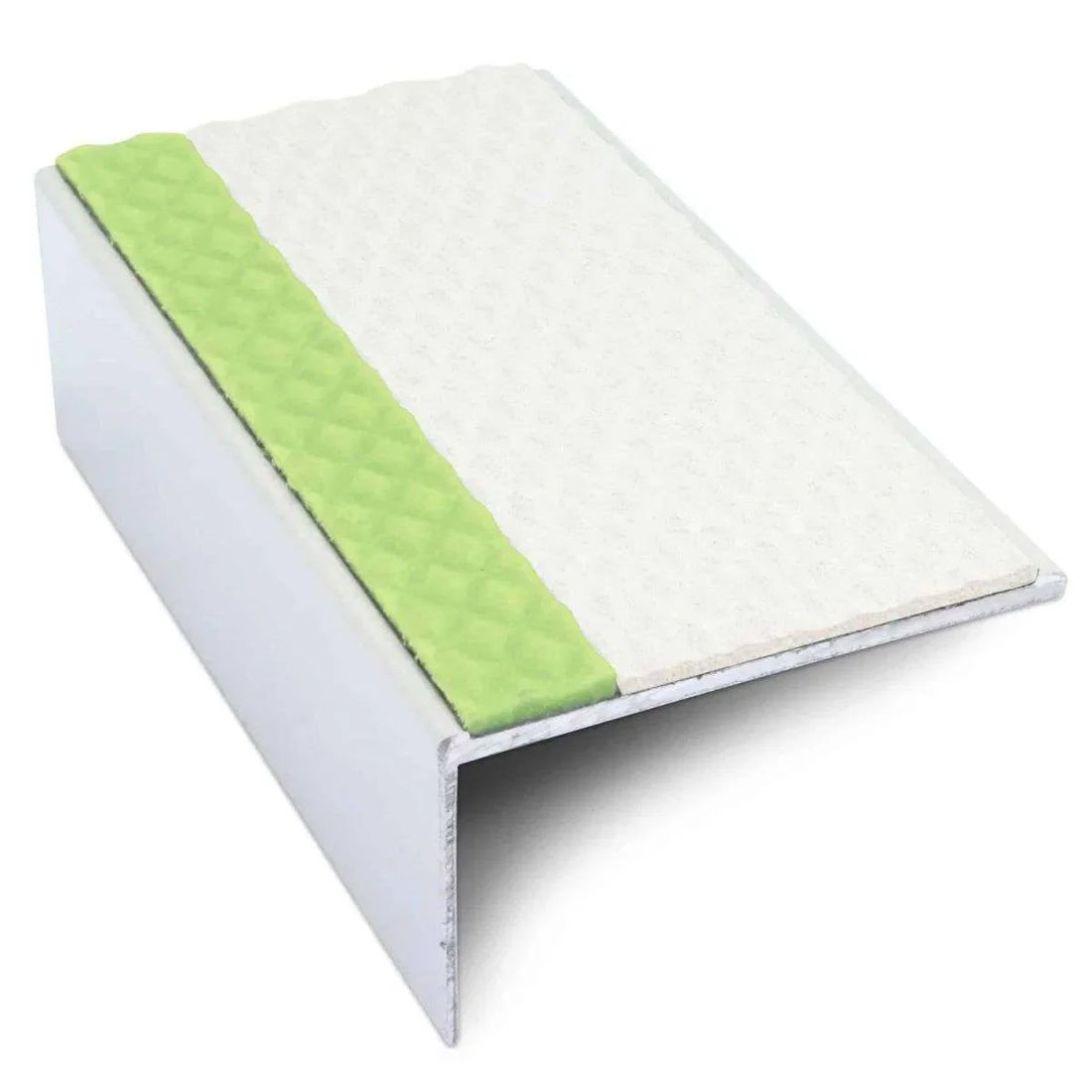 White Tredsafe Aluminium Non-Slip Stair Nosing - ASL01