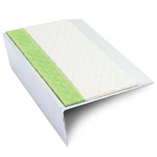 White Tredsafe Aluminium Non Slip Stair Nosing - ASL16