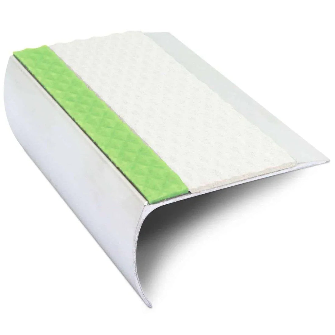 White Tredsafe Aluminium Non Slip Stair Nosing - ASL25