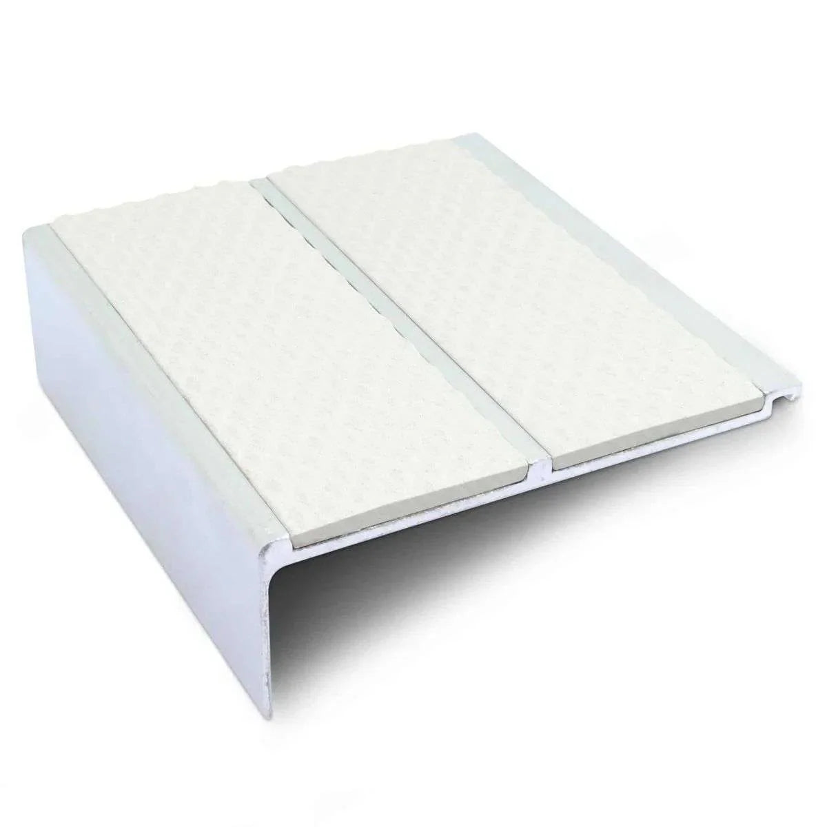 White Tredsafe Aluminium Non Slip Stair Nosing - NHD11 (91 x 32mm) - StairNosingUK