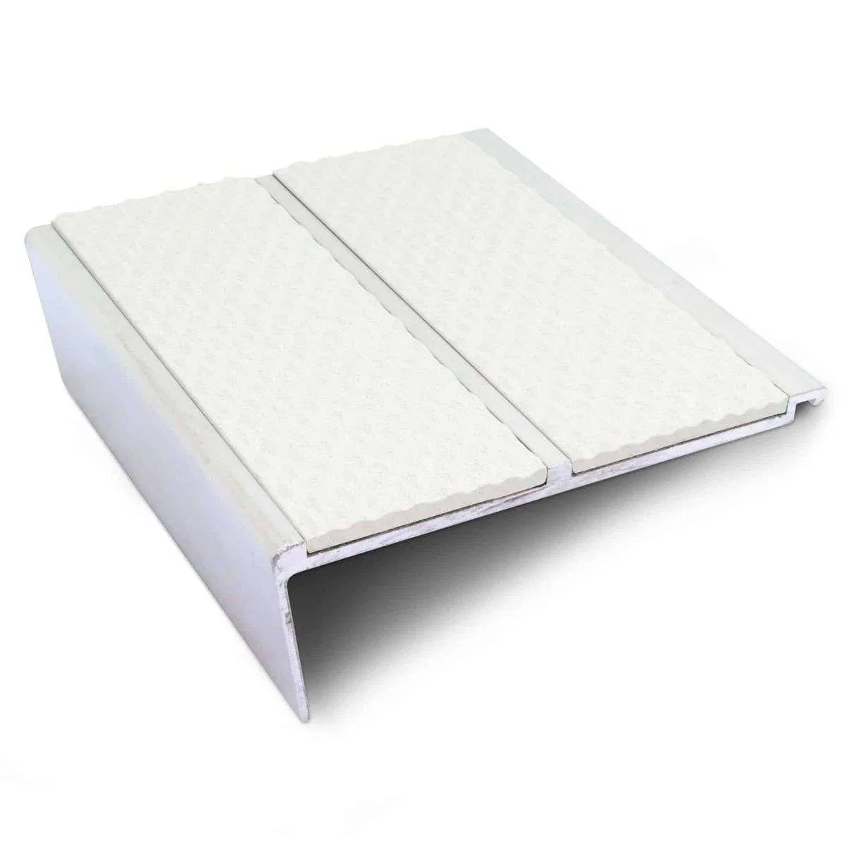 White Tredsafe Aluminium Non Slip Stair Nosing - NHD12 (93 x 32mm) - StairNosingUK