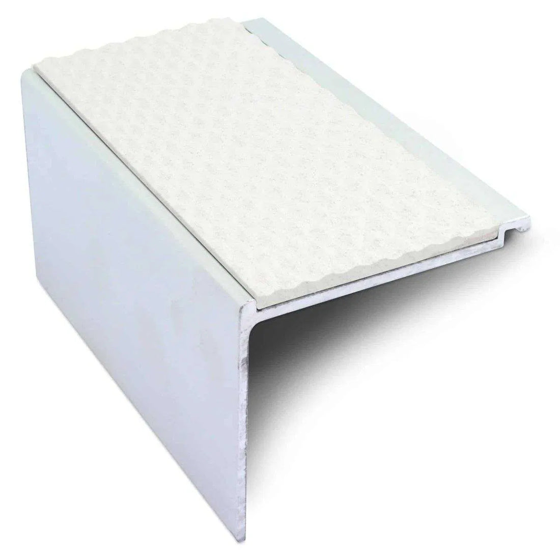 White Tredsafe Aluminium Non Slip Stair Nosing - NHD17