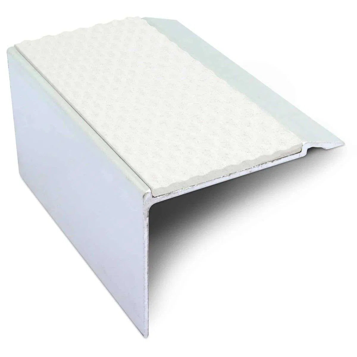 White Tredsafe Aluminium Non Slip Stair Nosing - NHD22 (72 x 55mm) - StairNosingUK