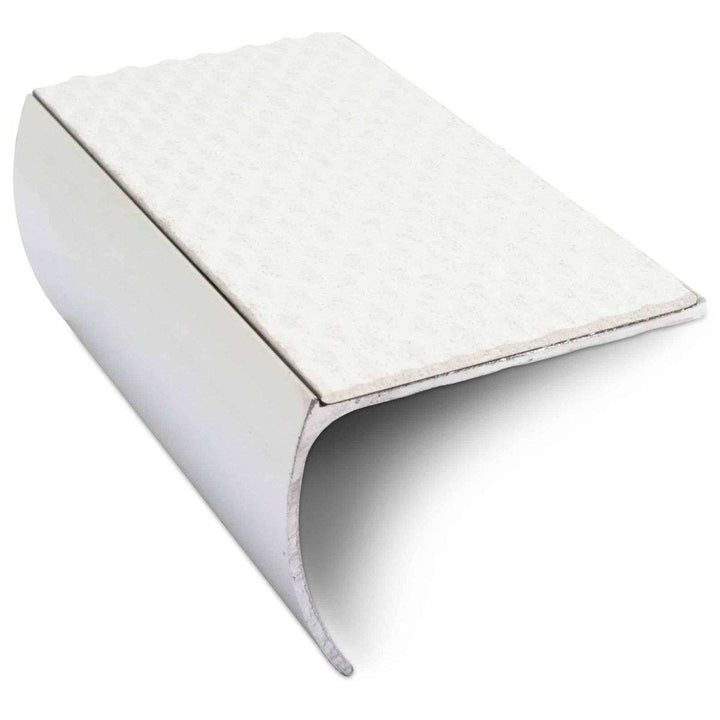 White Tredsafe Aluminium Non Slip Stair Nosing - NSL03 (57 x 40mm) - StairNosingUK