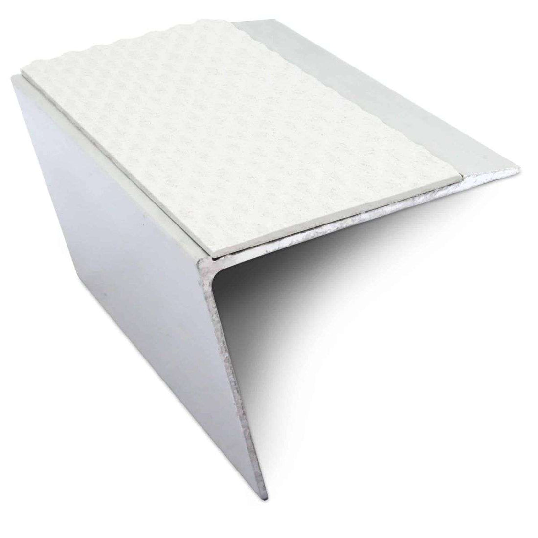 White Tredsafe Aluminium Non Slip Stair Nosing - NSL26 (67 x 55mm) - StairNosingUK