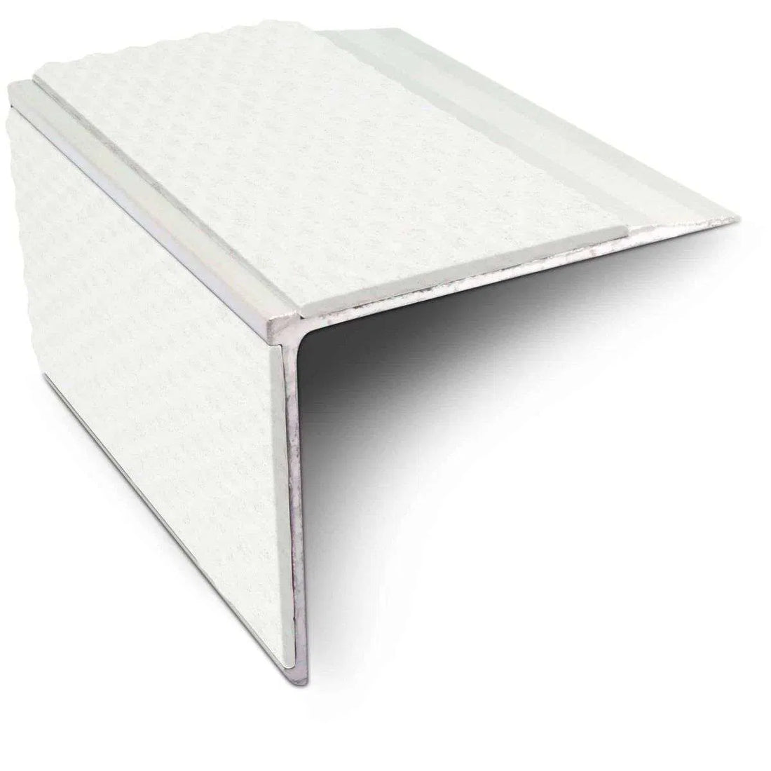 White Tredsafe Aluminium Non Slip Stair Nosing - NSL27 - StairNosingUK