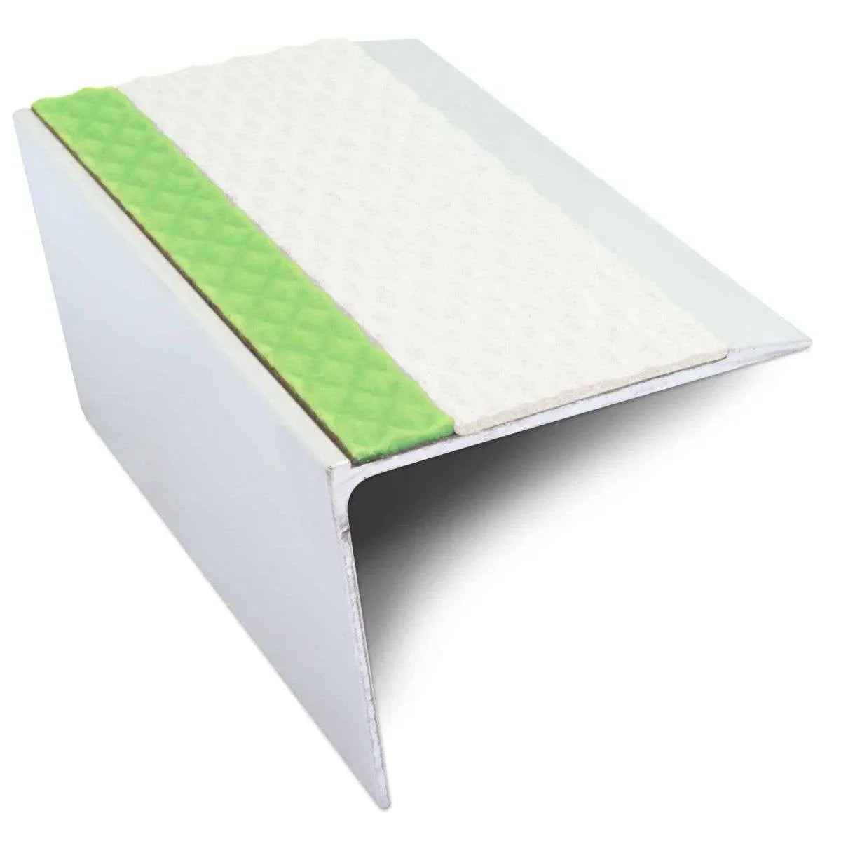 White Tredsafe DDA Aluminium Non Slip Stair Nosing - ASL26