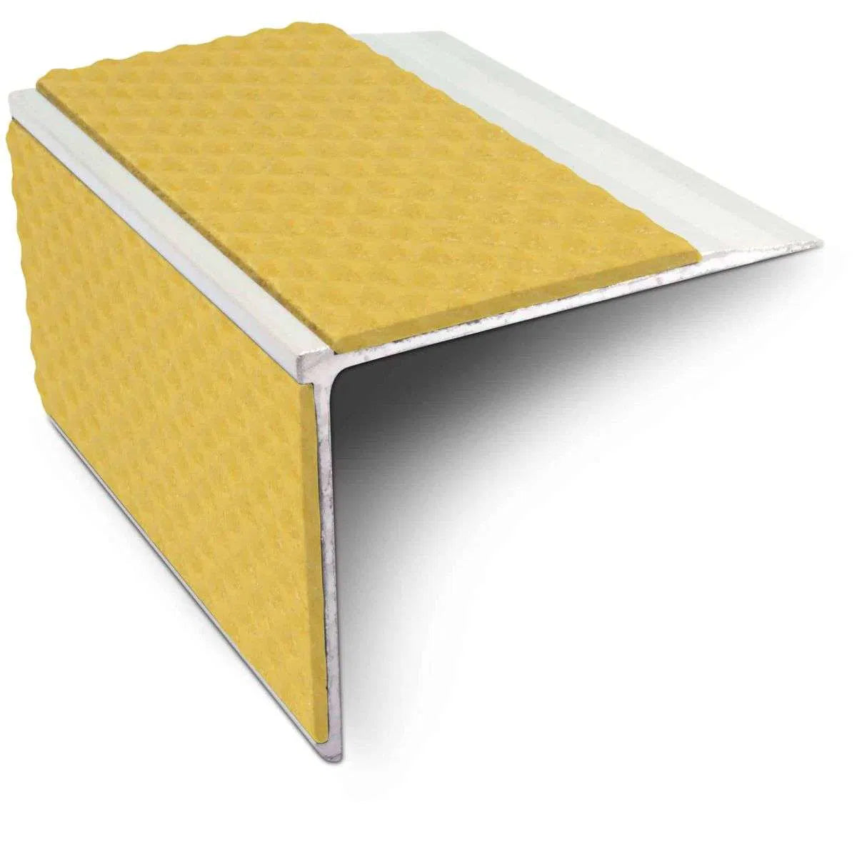 Yellow Tredsafe Aluminium Non Slip Stair Nosing - NSL27 (75 x 58mm) - StairNosingUK