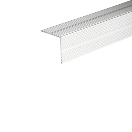 A33 Silver Aluminium Non Slip Ribbed Treads Stair Nosing Edge Trim