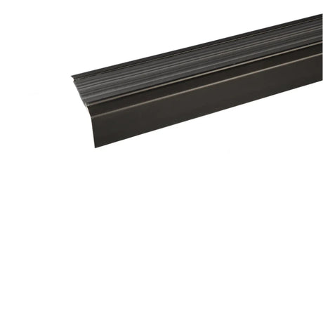 Black with black rubber A38 46 x 30mm Non Slip Rubber Stair Nosing Edge Trim