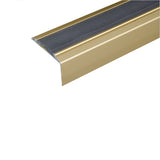 Gold with black rubber A38 46 x 30mm Non Slip Rubber Stair Nosing Edge Trim