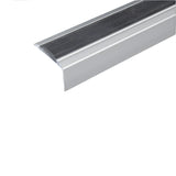 Silver with black rubber A38 46 x 30mm Non Slip Rubber Stair Nosing Edge Trim