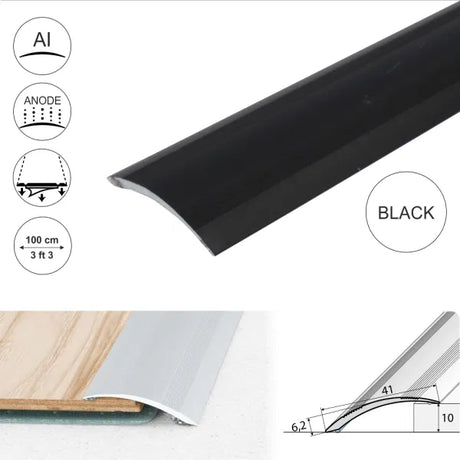 Black A48 41mm Aluminium Self Adhesive Door Threshold Ramp