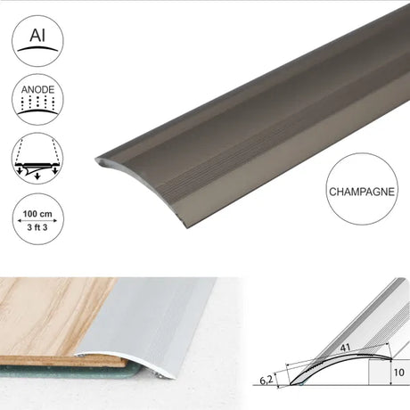 Champagne A48 41mm Aluminium Self Adhesive Door Threshold Ramp