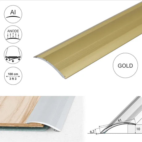 Gold A48 41mm Aluminium Self Adhesive Door Threshold Ramp