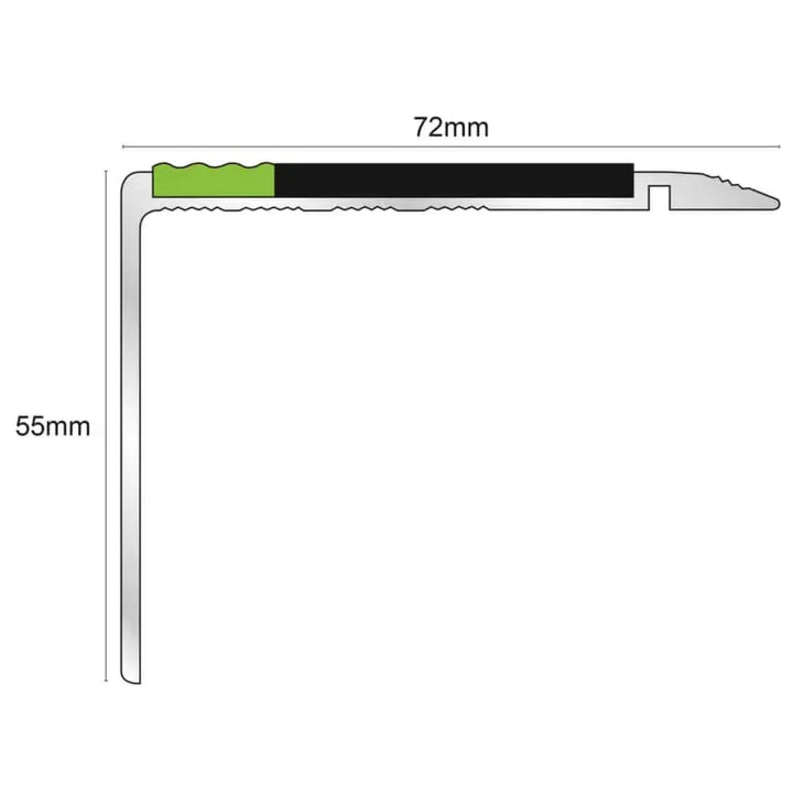 Tredsafe DDA Compliant Stair Nosing ( 72 x 55mm )