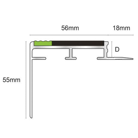 ATC Heavy Duty 10mm Tredsafe Non Slip Slimline Stair Nosing