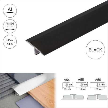 Aluminium Threshold Trim T Bar Transition Strip For Tiles