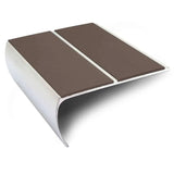 Brown NSL29 Aluminium Non Slip Stair Nosing Edge Trim With PVC Insert