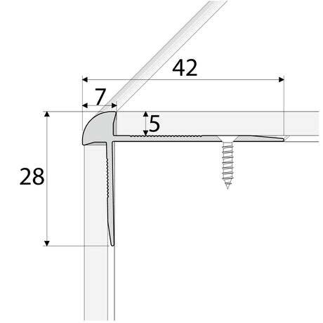 C29 Aluminium LVT Stair nosing Edge Profile