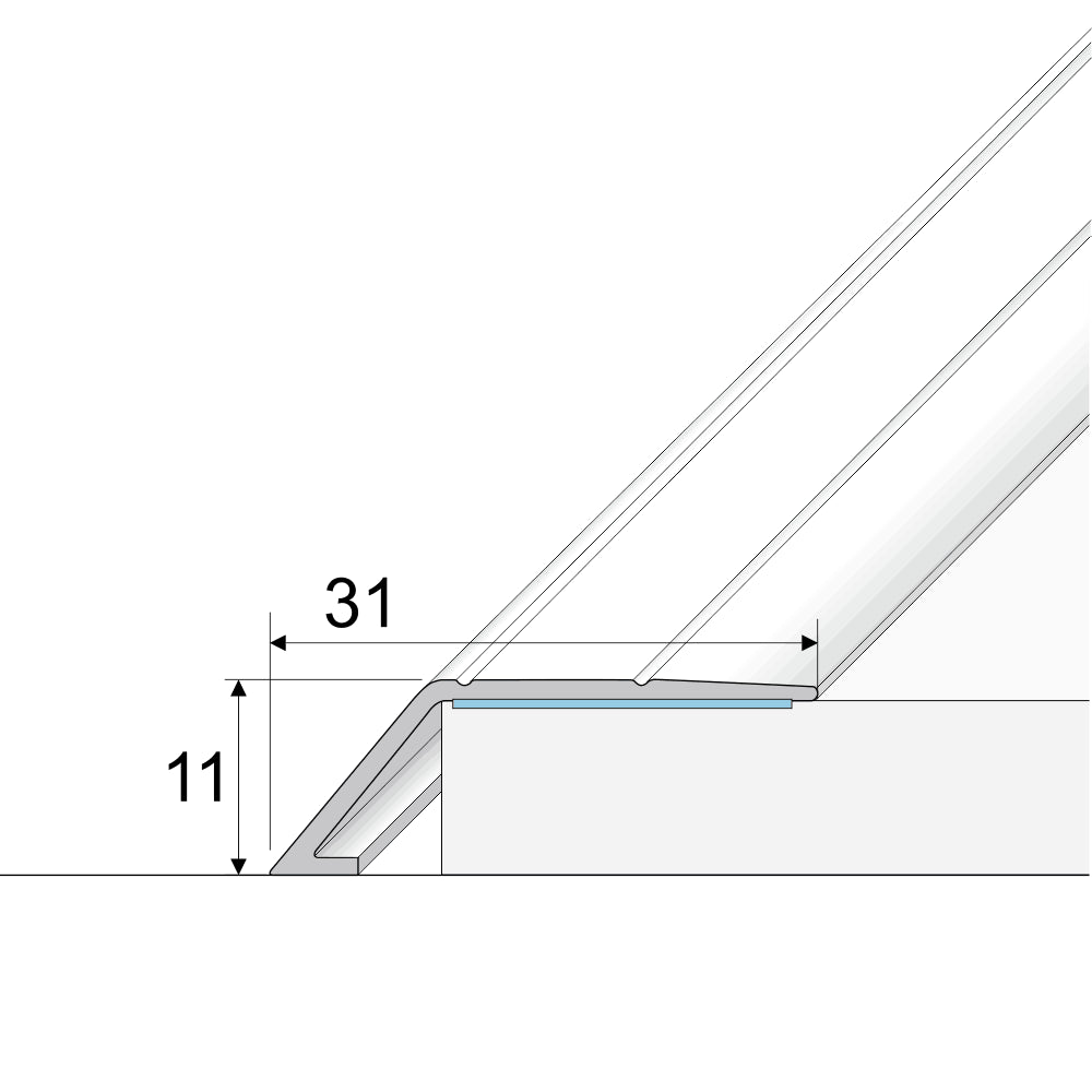 Aluminium Wood Effect Self Adhesive Door Threshold Ramp Profile