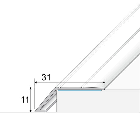 Aluminium Wood Effect Self Adhesive Door Threshold Ramp Profile