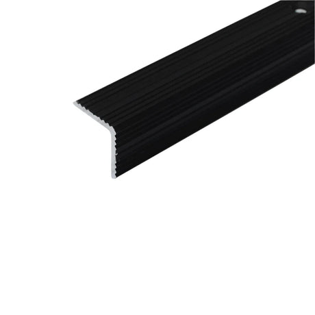 Black Cayrus Aluminium A35 20 x 20mm Aluminium Non Slip Ribbed Treads