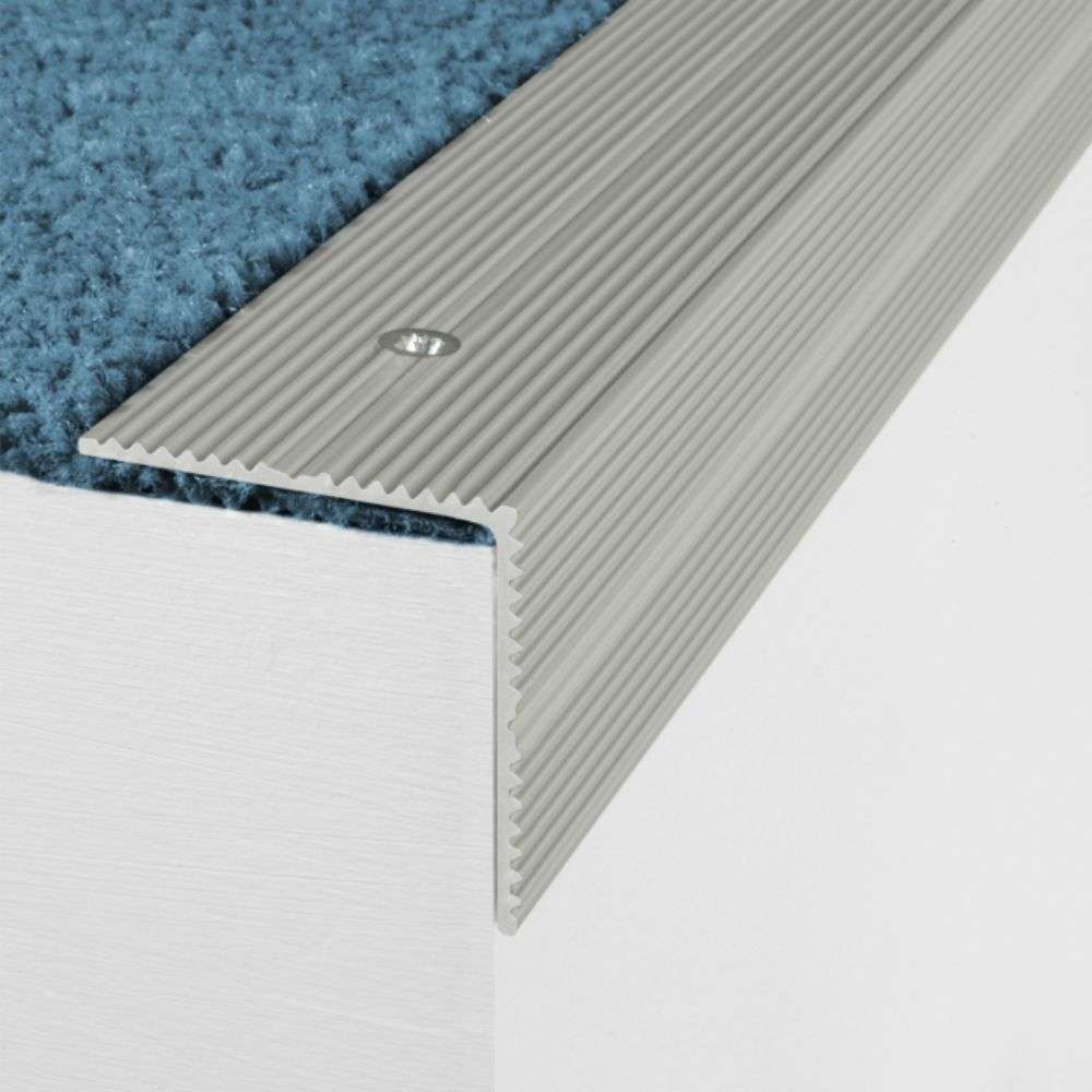 A34 35 x 35mm Anodised Aluminium Non Slip Ribbed Treads Stair Nosing Edge Trim