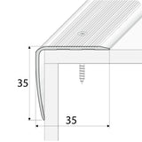 A41 35 x 35mm Aluminium Non Slip Ribbed Treads Stair Nosing Edge Trim Measurement